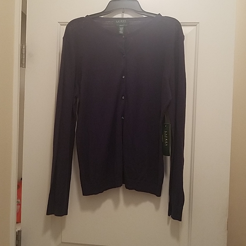 Crew neck button down sweater